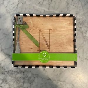 C WONDER Monogrammed “N” Cheese Board & Spreader